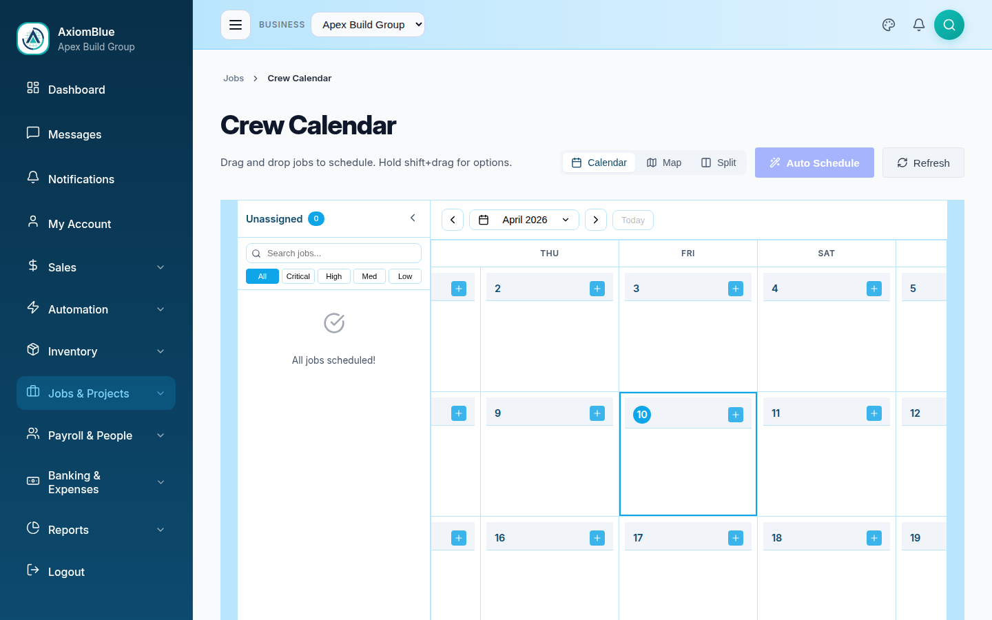 AxiomBlue Scheduling