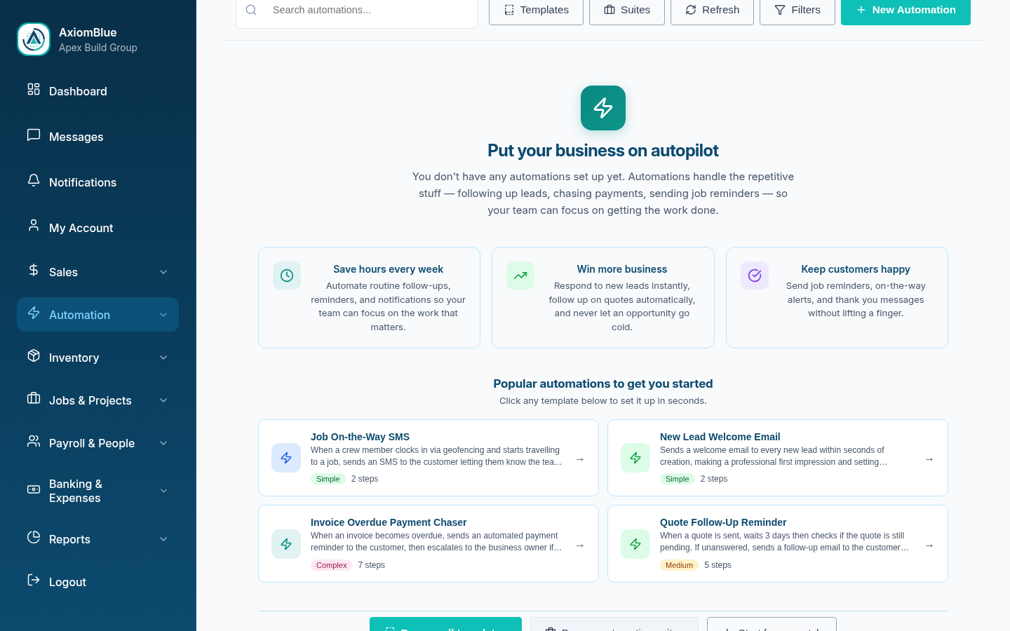 Automation Workflows - Visual automation builder
