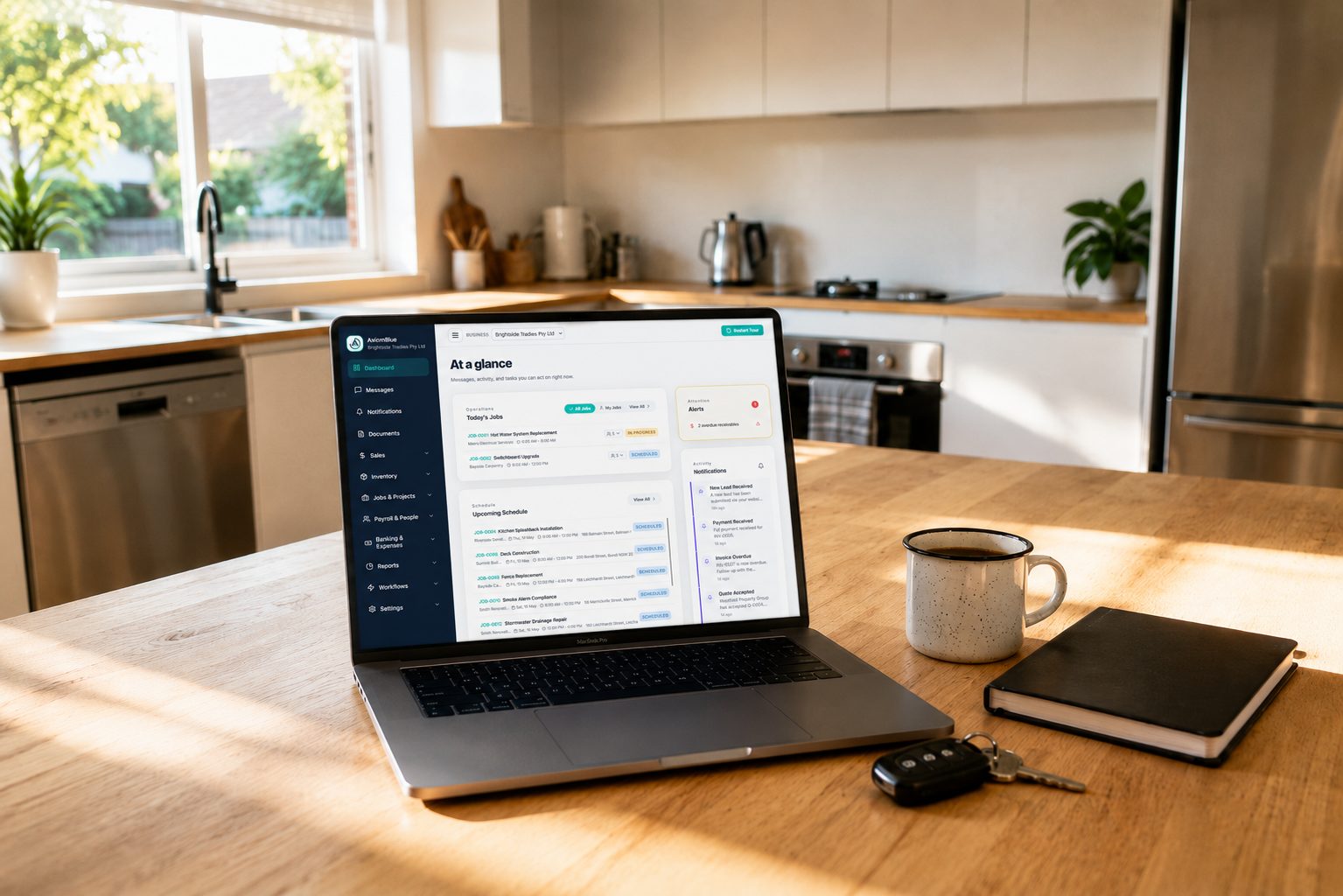 AxiomBlue across all devices, one app, one source of truth
